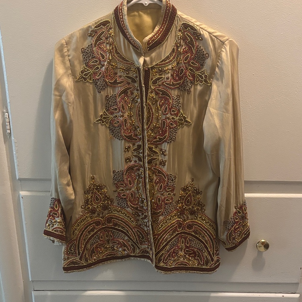 Embroidered Gold and Red Jacket